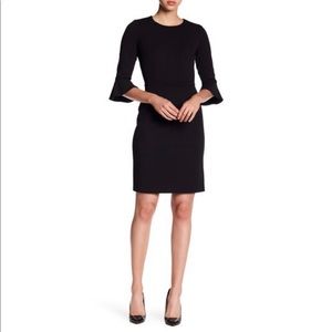 Donna Morgan 3/4 Bell Sleeve Crepe Bodycon Dress